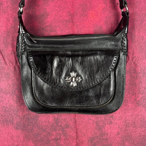 Patricia Nash Handbags - PATRICIA NASH SOPHIA HOBO CROSSBODY BAG PURSE IN BLACK, LEATHER